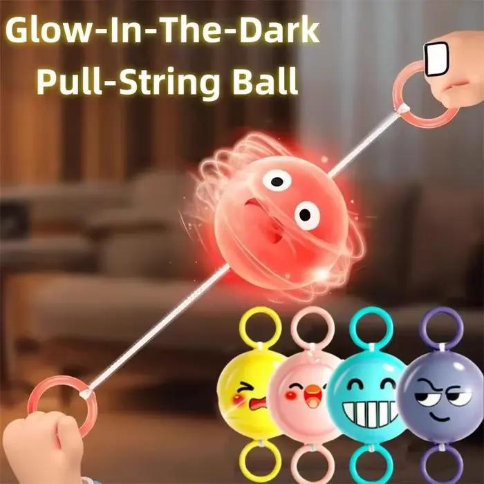 Jouet Balle Volante Rotative Lumineuse LED avec Câble Rotatif, Jouet Anti-Stress et de Loisirs, Cadeau Récompense 51mm