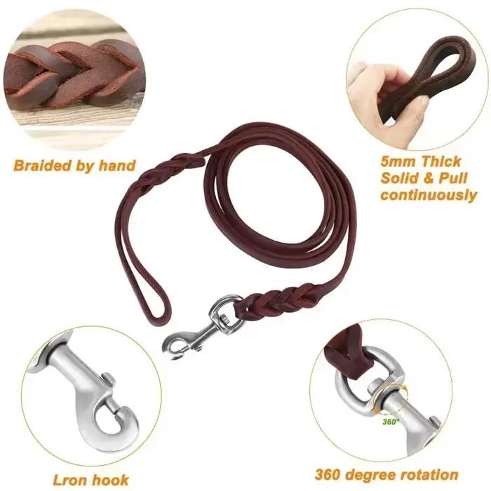 Laisse pour chien en cuir véritable