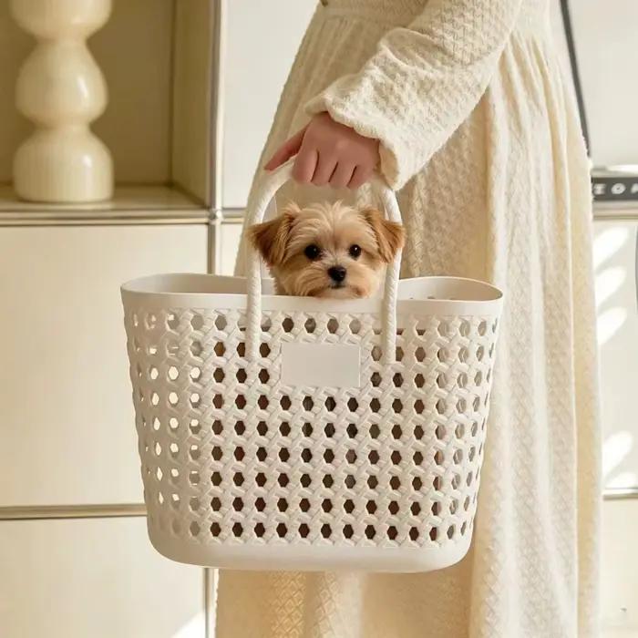 Sac de transport portable en plastique pour animaux de compagnie