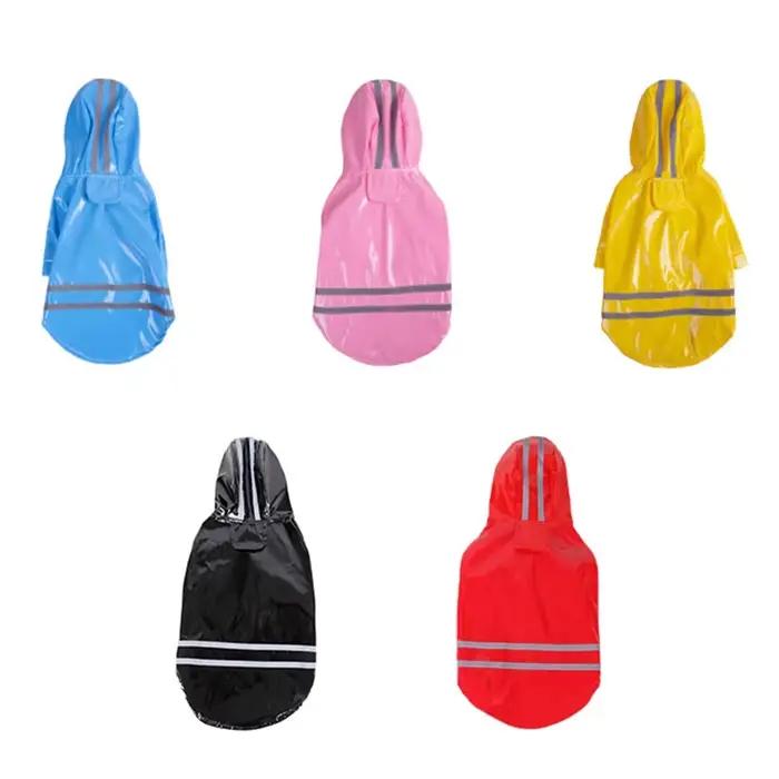 Vêtements pour chiens imperméables à capuche bande réfléchissante