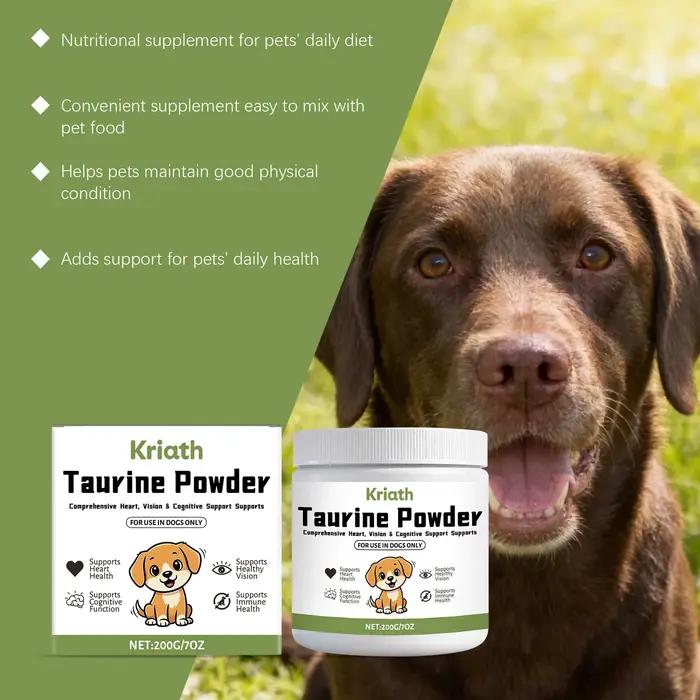 Poudre de Taurine pour Chiens Facile à Mélanger Soutient la Santé Cognitive Améliore la Luminosité du Pelage