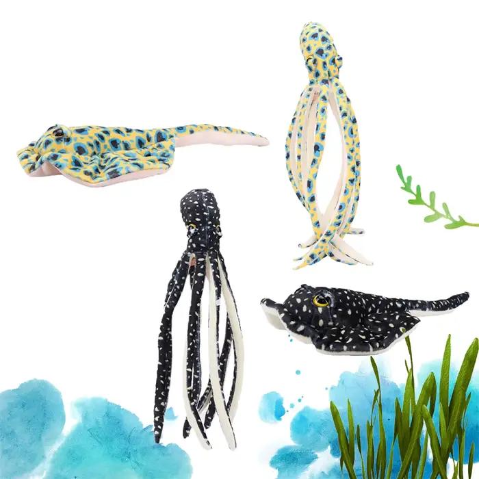 Jouets en peluche poulpe et rayon à pois
