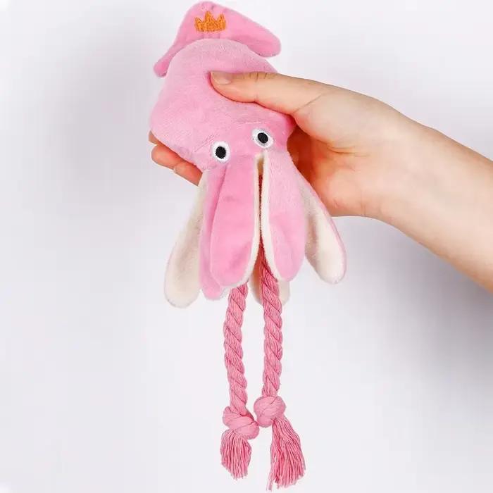 Jouet en peluche poulpe grinçant pour chien