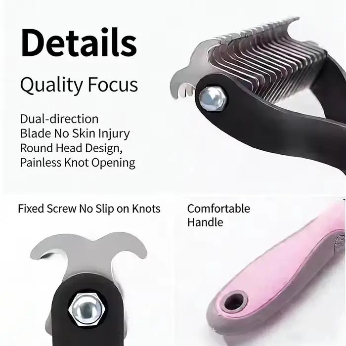 Brosse pour chien, peigne d'épilation double face et outil