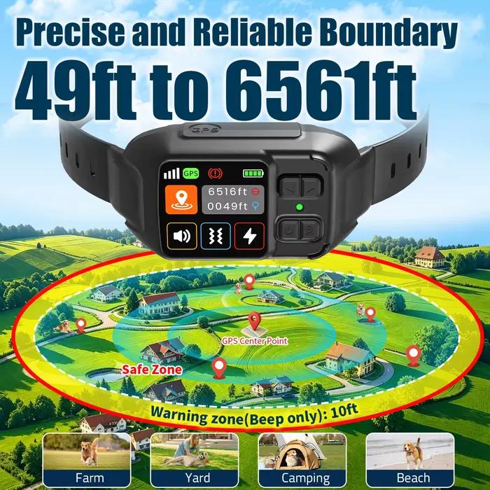 Système de clôture sans fil pour chien avec GPS
