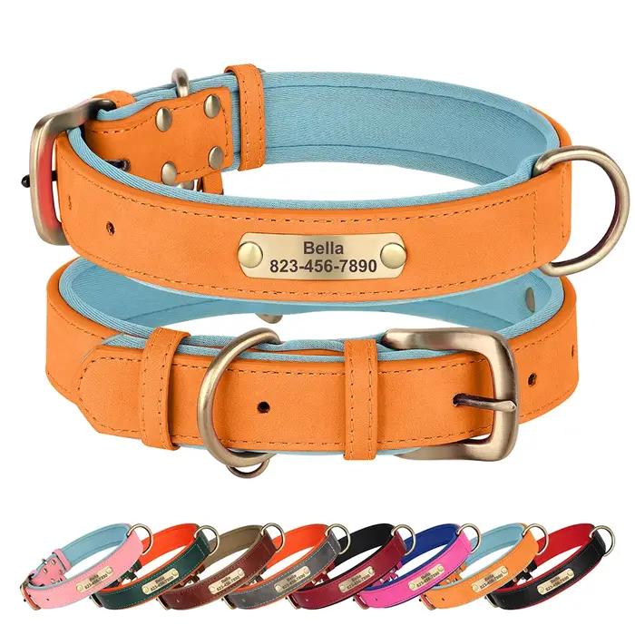 Collier de chien en cuir PU personnalisé