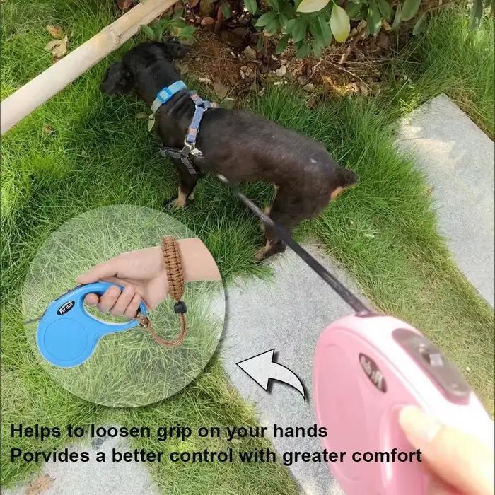 Laisse pour chien mains libres avec sangle de poignet anti-chute réglable