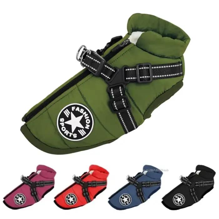 Veste d'hiver chaude pour chien avec harnais