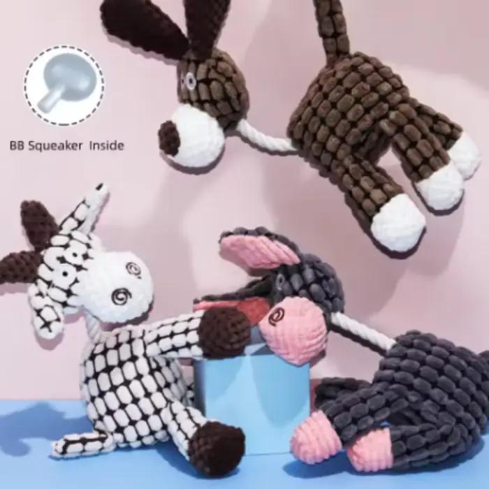 Nouveaux jouets à mâcher couineurs en peluche pour chiots