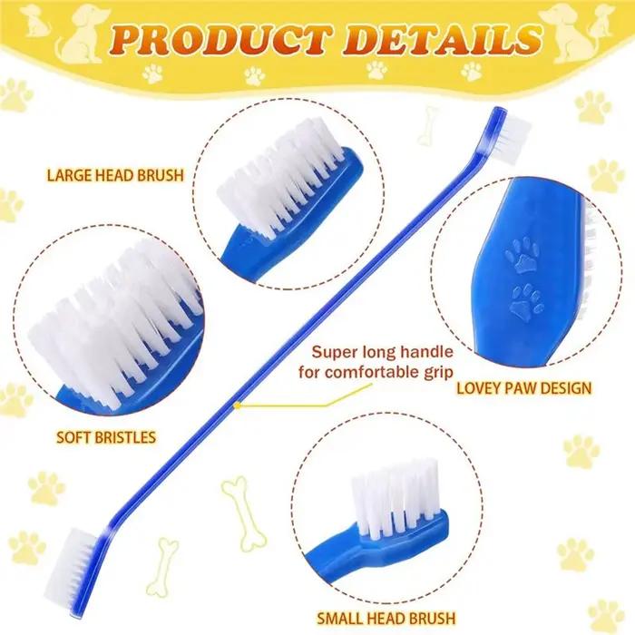 Brosse à dents pratique à double tête pour chien