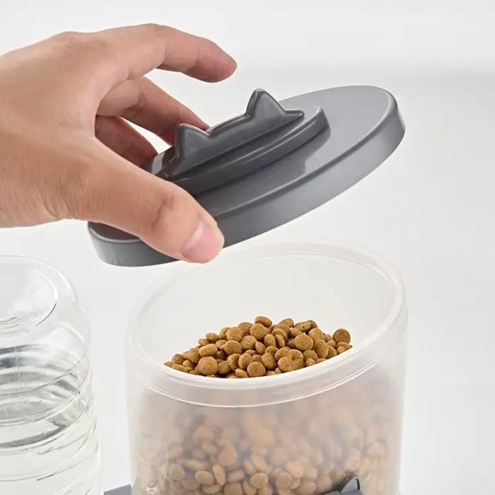 Distributeur automatique de nourriture pour animaux de compagnie grande capacité 2-en-1