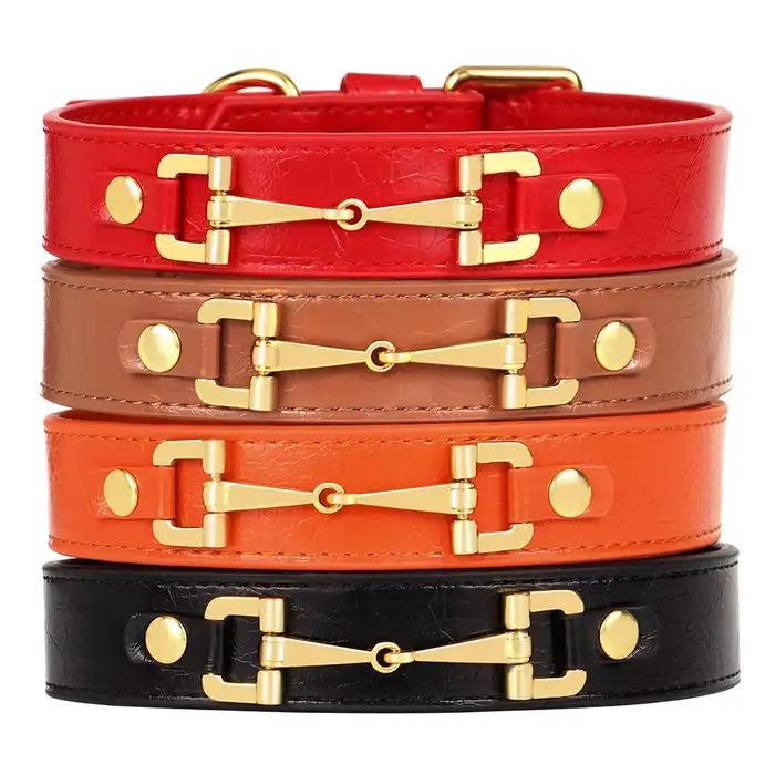 Collier en cuir véritable pour animaux de compagnie