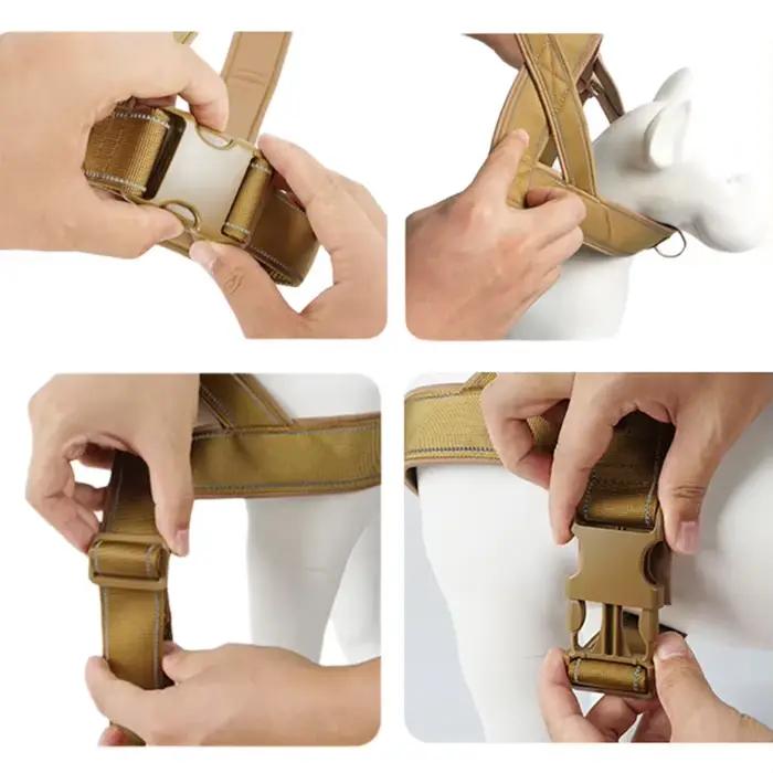 Harnais tactique anti-traction pour chien - Nylon 1000D réglable pour grands chiens