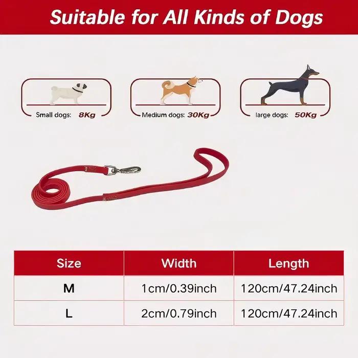 Laisse pour chien en silicone avec boucle en acier inoxydable
