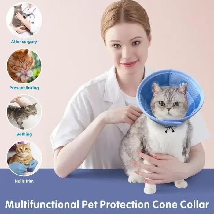 Collier Cône Réglable pour Chat, Doux et Mignon, Récupération, Protection pour Animal de Compagnie après la Chirurgie, observateur, Élisabéthain