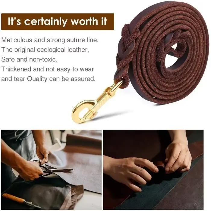 Laisse pour chien en cuir véritable