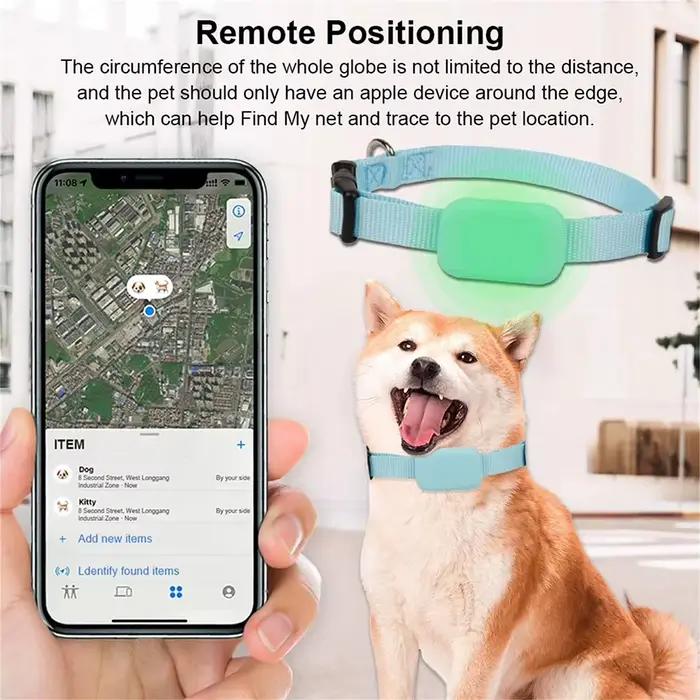 Collier réglable avec traceur GPS Bluetooth pour animaux de compagnie