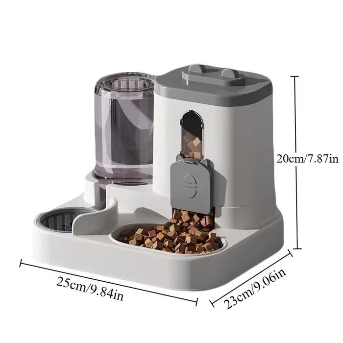 Bol pour chat mangeoire automatique avec conception anti-déversement avec fontaine d'eau distributeur de nourriture