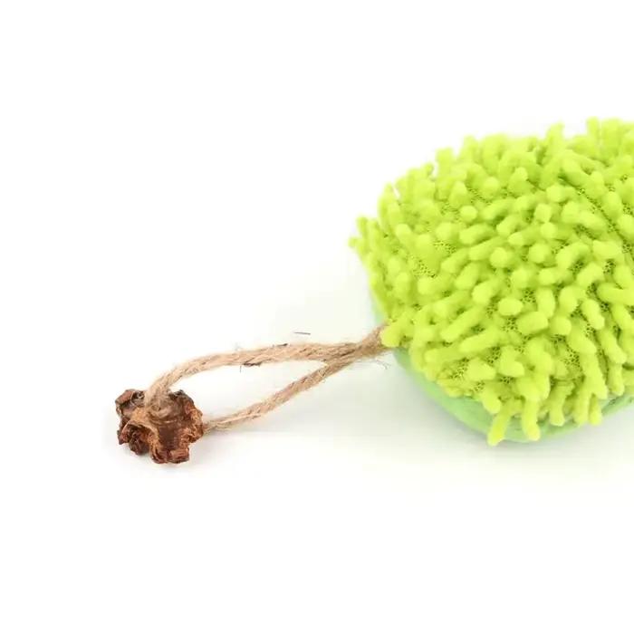 Jouets pour chats en peluche verte en forme de chenille