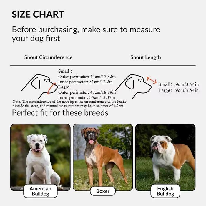 Muselière réglable en acier inoxydable pour chien - Harnais d'entraînement respirant anti-morsure avec boucle pour