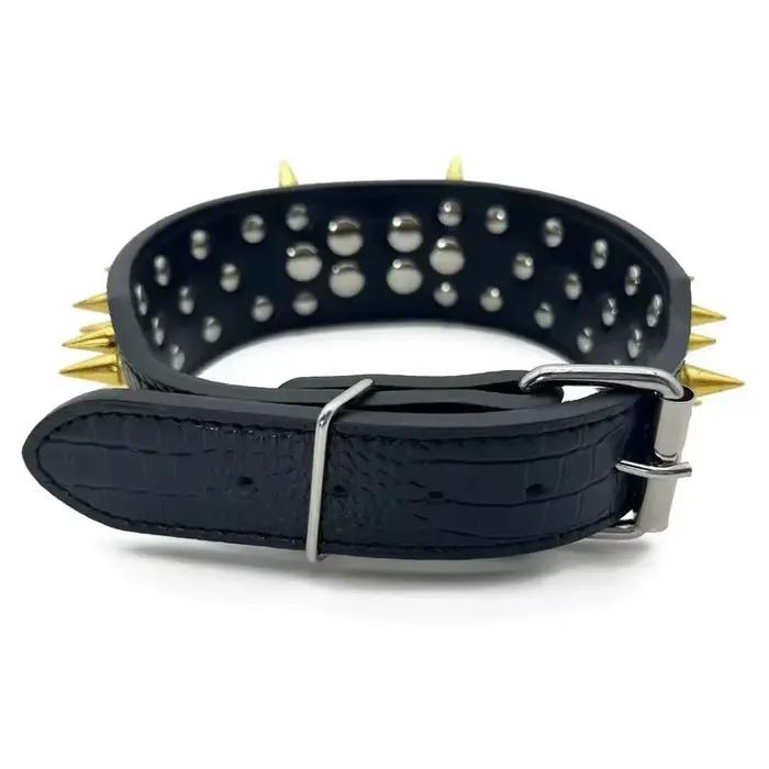 Ensemble collier et laisse pour chien à pointes