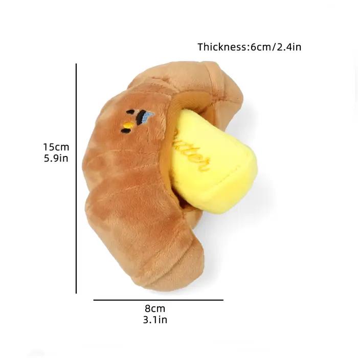 Croissant jouet pour chiens de compagnie en peluche soulager l'ennui chien jouets à mâcher nettoyage des dents race