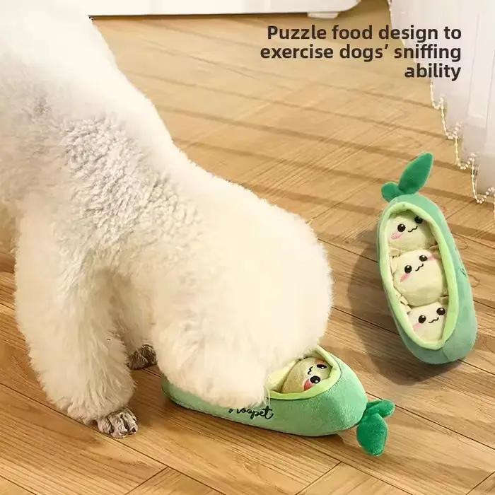 Jouet en peluche mignon en forme de coquille de pois pour chien