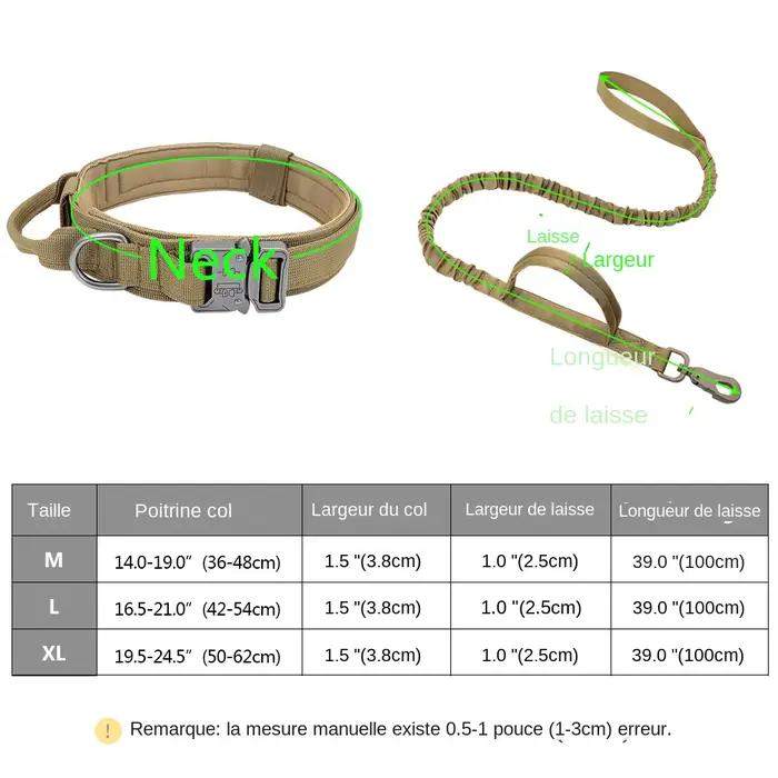 Collier tactique militaire pour chien solide