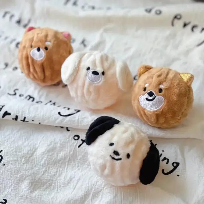 Jouet de boule de chiot grinçant – Mastication rebondissante à pointes pour le nettoyage des dents