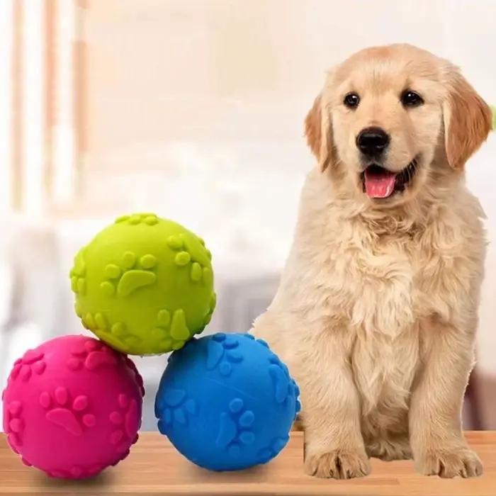 Balle à mâcher couineuse et rebondissante pour chiot