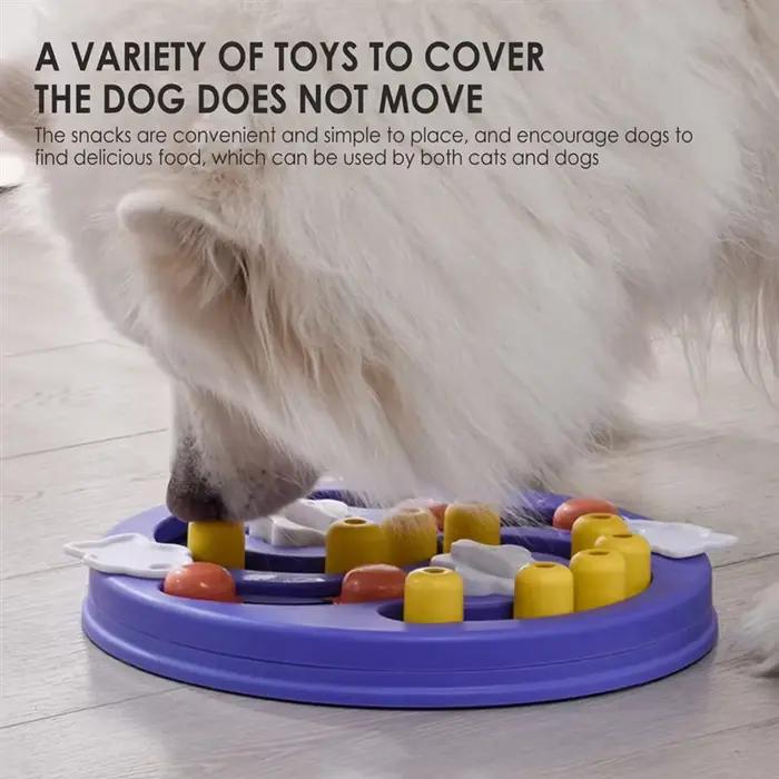 AA81-Puppy IQ distributeur de nourriture manger lente bol antidérapant animal de compagnie chat chiens jeu d'entraînement chien Puzzle mangeoire lente interactive