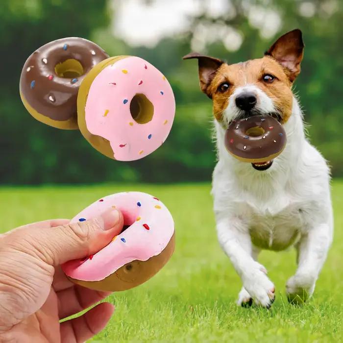 Jouet à mâcher en forme de beignet pour chien