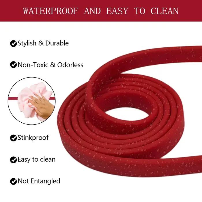 Laisse pour chien en silicone avec boucle en acier inoxydable