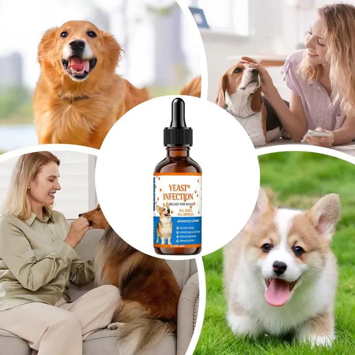Gouttes naturelles anti-démangeaisons pour chiens 60 ml – Soin apaisant pour peaux irritées et sèches – Soins