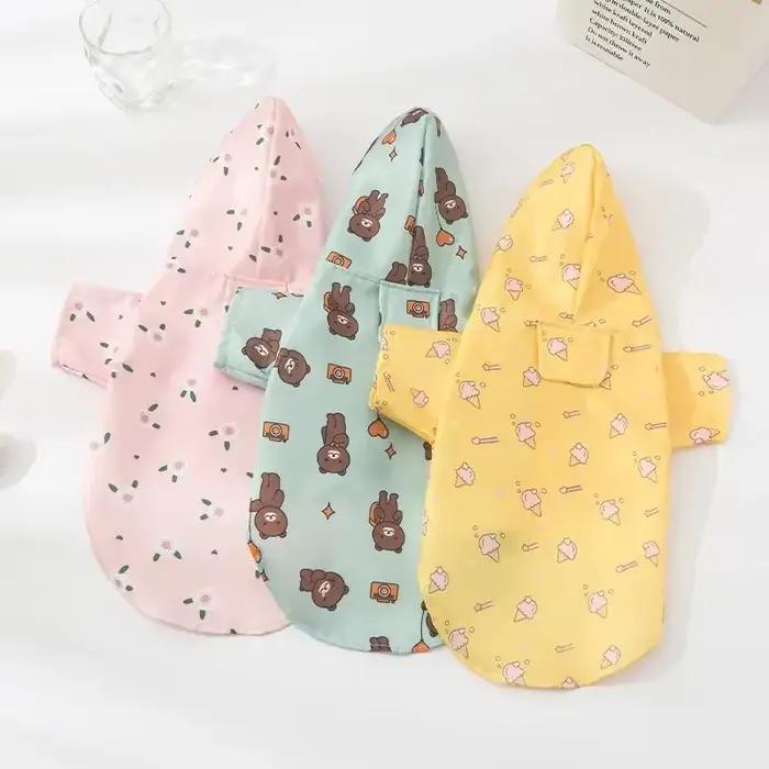 Manteau de Pluie pour Chien Tendance Été Manches Courtes Vêtements Imperméables pour Chiots