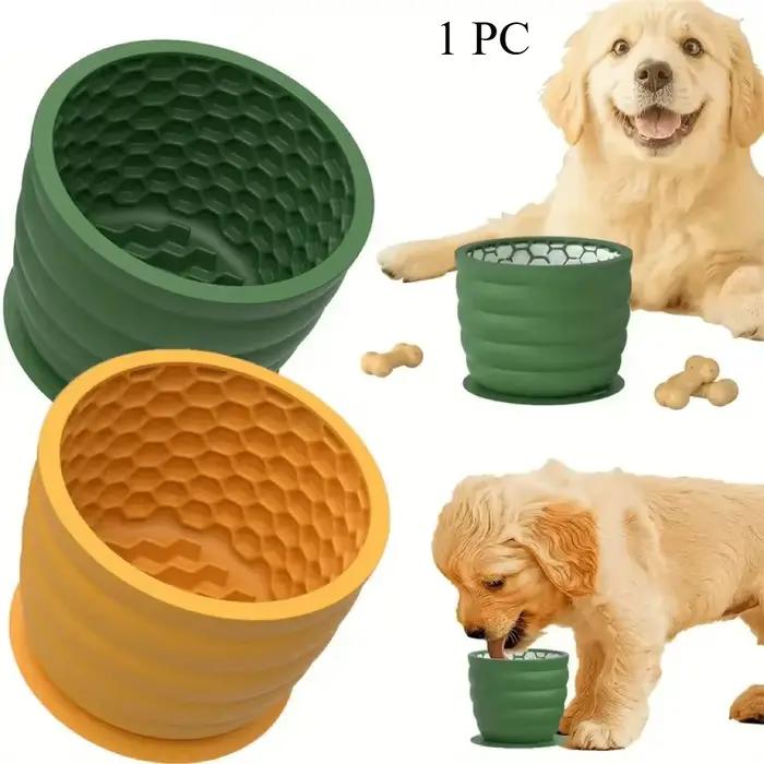Bol à nourriture pour chien en silicone à alimentation lente - Design antidérapant anti-déraillement pour les races petites et moyennes - Favorise une digestion saine