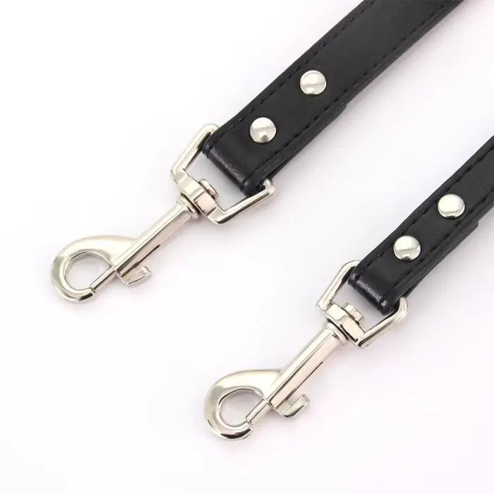 Laisse pour chien en cuir de couleur unie