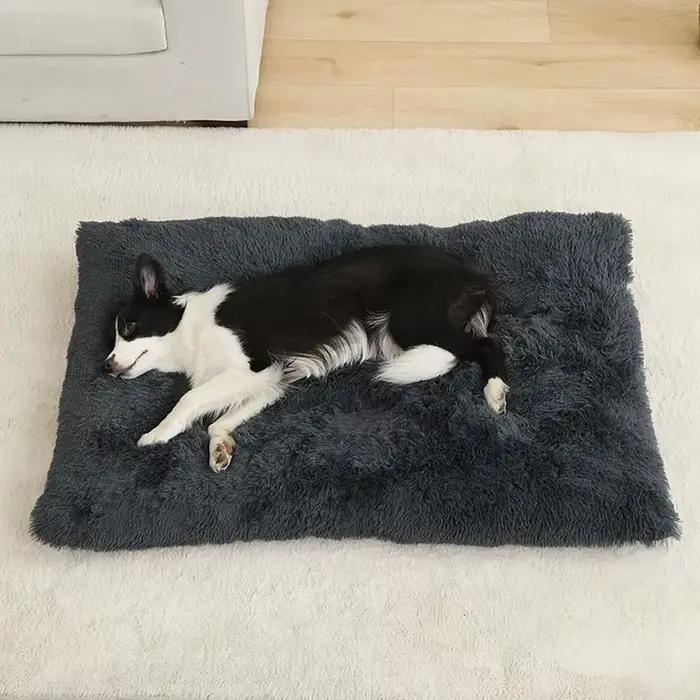 Lits doux pour chiens, maison en peluche longue et douce
