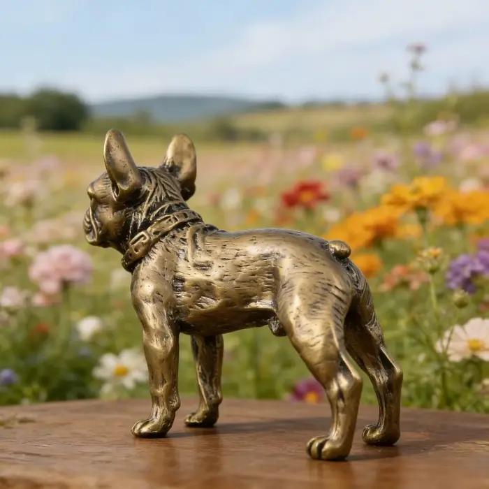 Statue de bouledogue français en laiton
