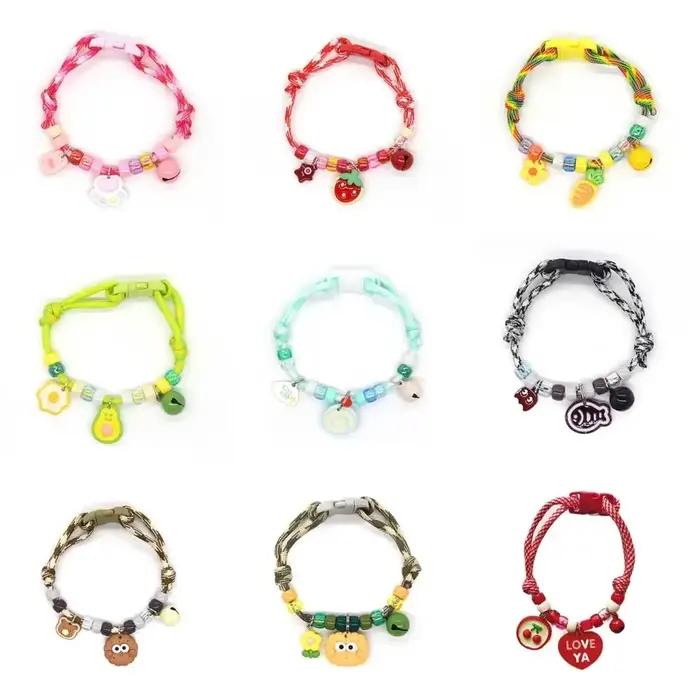 Collier tressé coloré pour animaux de compagnie