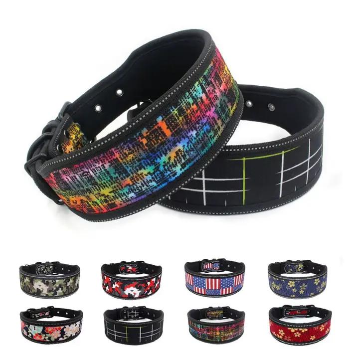 Grand collier de chien rembourré en nylon