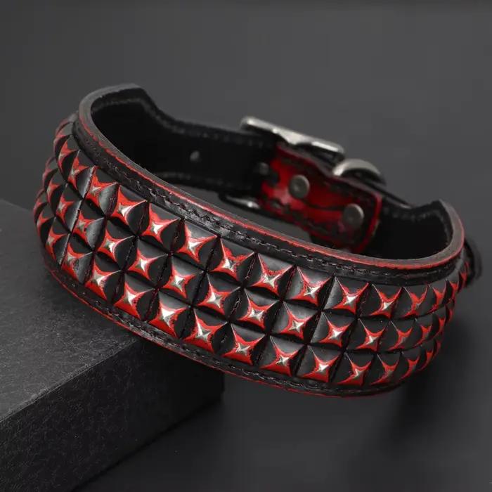 Collier luxueux en cuir véritable pour chien
