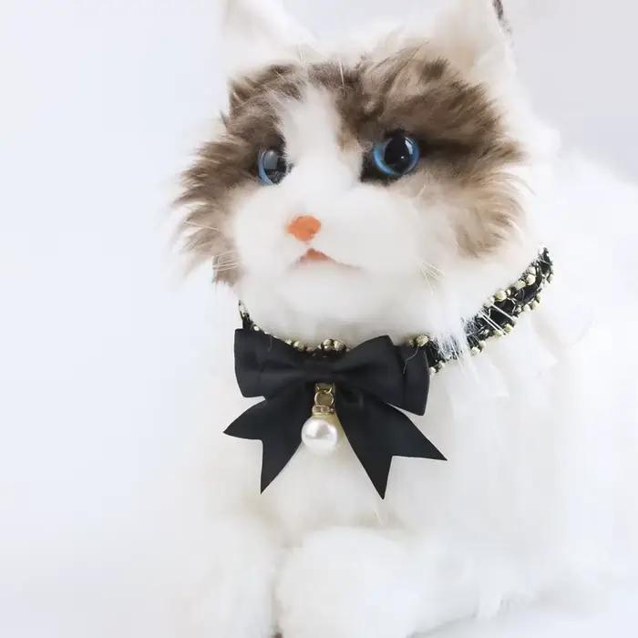 Collier de chien mignon nœud en dentelle