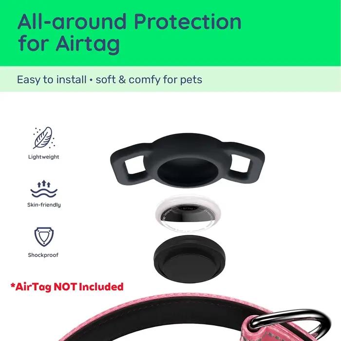 Collier réfléchissant pour chien Taakcc avec support AirTag lumineux