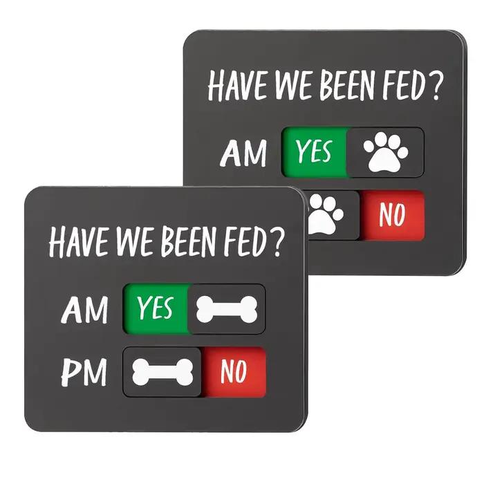 Tableau de rappel d'alimentation pour animaux de compagnie AM/PM avec aimants coulissants Oui/Non – Panneau