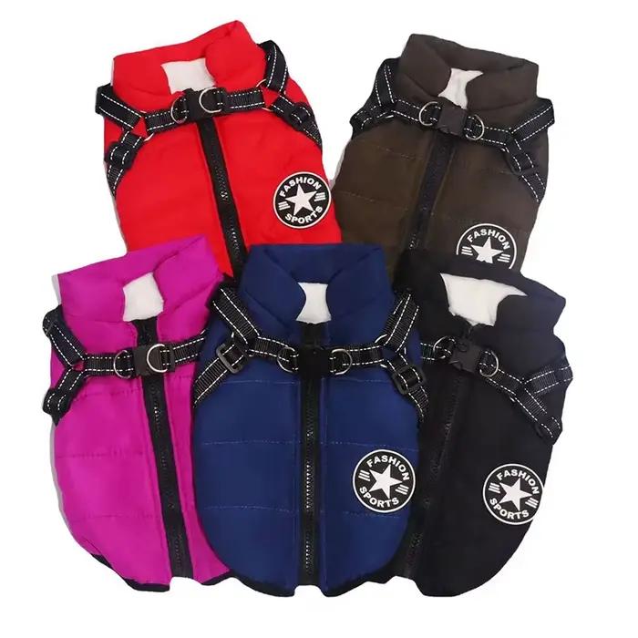 Manteau d'hiver imperméable pour chien avec harnais