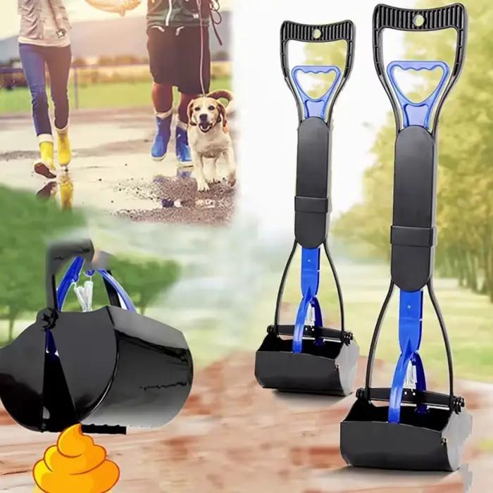 Pelle à crottes pliable à longue poignée pour animaux de compagnie