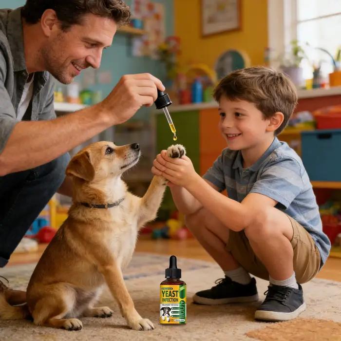 Huile apaisante naturelle anti-démangeaisons pour chiens