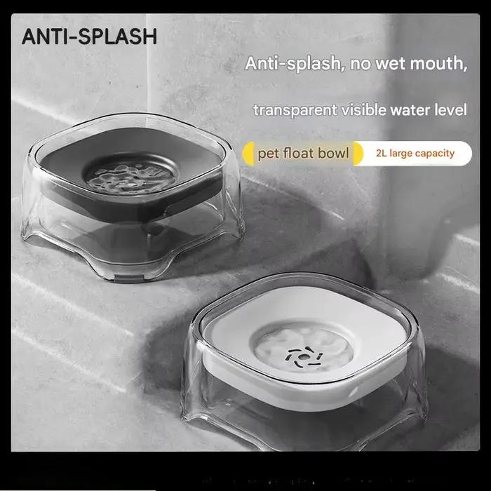 Bol d'eau flottant anti-éclaboussures 2L pour animaux de compagnie