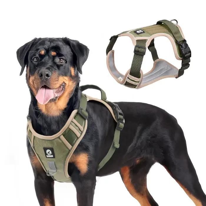 Harnais pour chien collier pour animaux de compagnie Labrador armée réfléchissant réglable